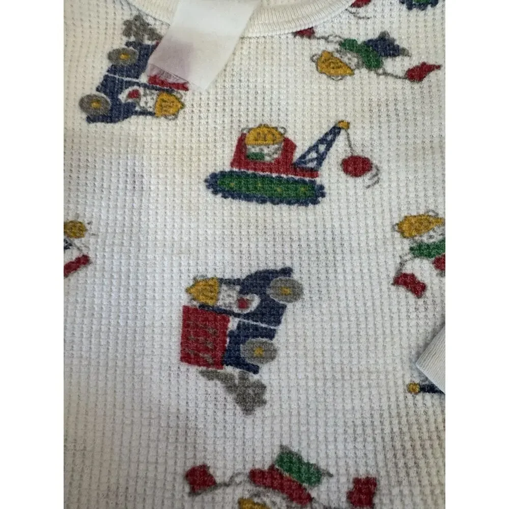 Vintage Baby Boy Clothes Lot 3-9M 90s Thermal Shirts Pajamas Bundle 5 Piece